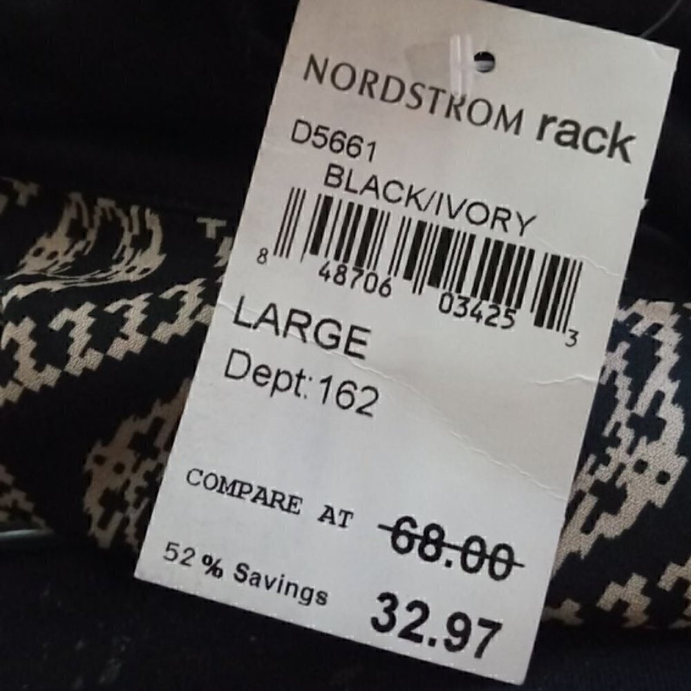 Everleigh Black & Cream Damask Dress - L - Picture 6 of 7